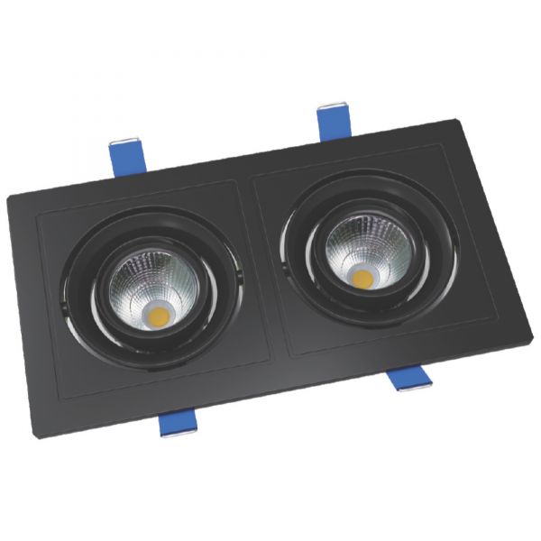 Lámpara de empotrar en techo Apolo cuadrada 2x9W Dimeable