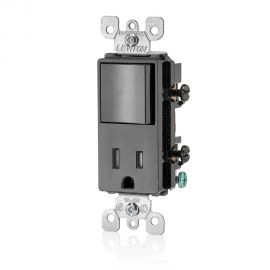 COMBO RECEPTÁCULO E INTERRUPTOR 15A-120V DECORA NEGRO