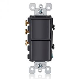 COMBO INTERRUPTOR SENCILLO Y 3 VÍAS 15A-120/277V DECORA NEGRO