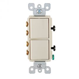 INTERRUPTOR DOBLE 3 VÍAS 15A-120/277V DECORA ALMENDRA CLARO