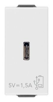 Toma alimentador USB C 5V 1,5A 1M bco