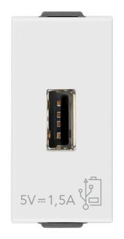 Toma alim. USB A 5V 1,5A 1M bco