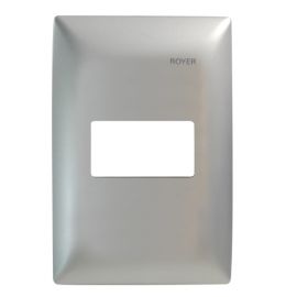 Placa 1 módulo horizontal plata