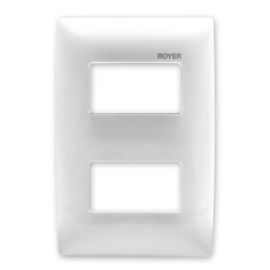 Placa 2 módulos distanciados Blanco