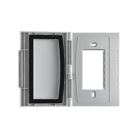 PLACA CON TAPA PARA INTEMPERIE IP44 CON CHASIS SERIE 25 GRIS