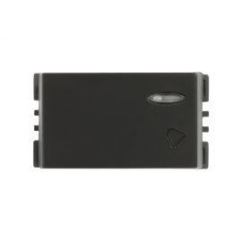 Pulsador unipolar campana Grafito con luz piloto (no incluye el LED)