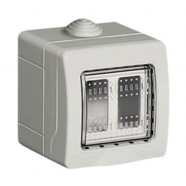 Caja de pared para intemperie de sobreponer 2 mód. IP55 comp