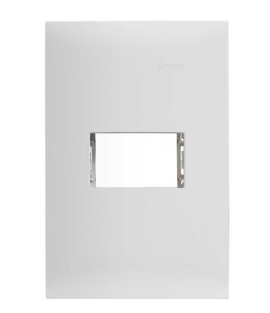 Placa blanca de 1 módulo con chasis
