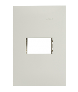 Placa marfil de 1 módulo con chasis
