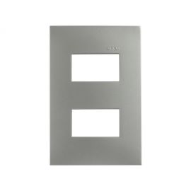 Placa Aluminio Mate de 2 módulos sep (sin chasis)