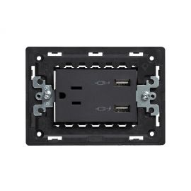 Toma corriente 2p+T C/2 Cargadores USB C/Chasis  S26