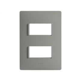 Placa 2modulos S/Chasis - Gris Plomo S26