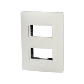 Placa 2 Modulos C/Chasis - Blanco/Grafito S26