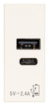 Alimentador USB A+C 12W 2,4A 5V blanco