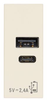 Alimentador USB A+C 12W 2,4A 5V cáñamo
