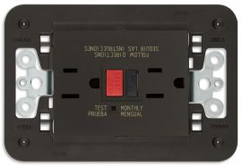 Dos tomas 2P+T 15A USA con GFCI negro