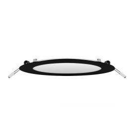 Luminario Empotrable Led mod Flat-Eco negra 9W Luz Cálida