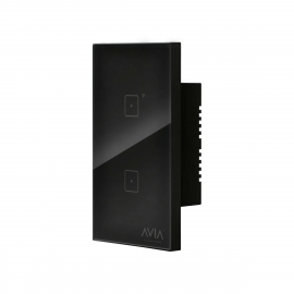 APAGADOR SMART WIFI DOBLE TOUCH PLACA DE CRISTAL COLOR NEGRO