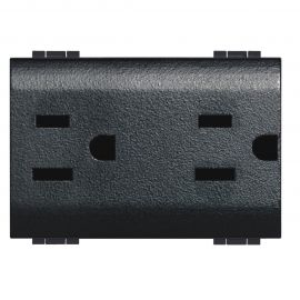 Tomacorriente duplex 2P+T con protección infantil 