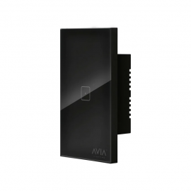 APAGADOR SMART WIFI SENCILLO TOUCH PLACA DE CRISTAL COLOR NEGRO