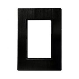 Placa 3 módulos Metal Aluminio Negro R100 Plus