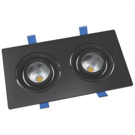 Lámpara de empotrar en techo Apolo cuadrada 2x9W Dimeable