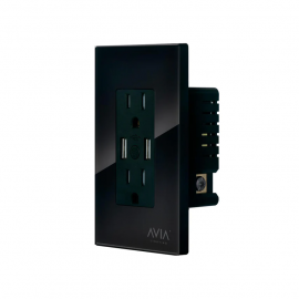 CONTACTO SMART WIFI DOBLE CON 2 USB COLOR NEGRO