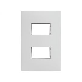 Placa blanca de 2 módulos con chasis sep