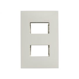 Placa marfil de 2 módulos con chasis sep