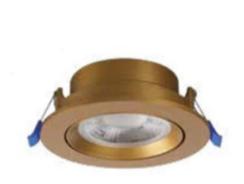 Luminario Led 7W mod Swing empotrable Oro Orientable Luz Cálida
