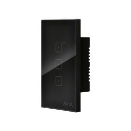 APAGADOR SMART WIFI TRIPLE TOUCH PLACA DE CRISTAL COLOR NEGRO