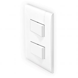 Placa blanca con 1 interruptor sencillo + 1 interruptor de 3 vías