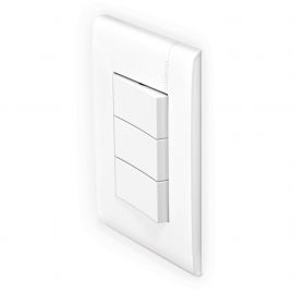 Placa blanca con 3 interruptores sencillos 