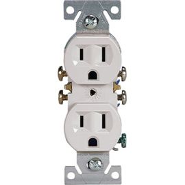  RECEPTÁCULO DUPLEX Y SUJETADOR BLANCO 2P 3H 15A 125V  