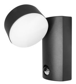 Luminario arbotante de pared de sobreponer color negro de LED blanco cálido con sensor de movimiento