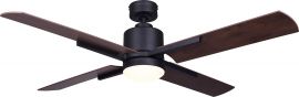Ventilador decorativo 52 con luz LED Mod. Vernier Negro - Nogal