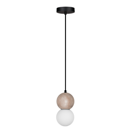 LUMINARIA COLGANTE DE MARMOL BEIGE CON ESFERA MODELO TEO TRAVERTINO