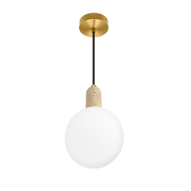 LUMINARIA COLGANTE CON MARMOL Y ESFERA MODELO LOGGIA