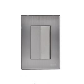Placa armada Inox con 1 apagador sencillo de 3 módulos plata