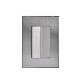 Placa armada Inox con 1 apagador escalera de 3 módulos plata