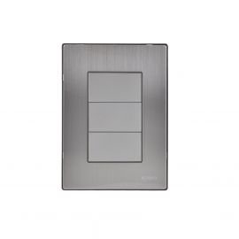 Placa ciega Inox plata