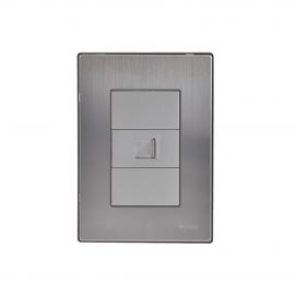 Placa armada Inox toma de datos plata