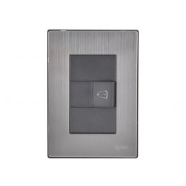 Placa armada Inox con 1 Botón timbre oxford