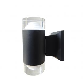 Lámpara de muro para exterior negro 6W 3000K - LUZ CÁLIDA