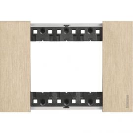 Placa metálica oro 3 módulos