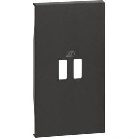 Cubretecla para cargador USB 2 módulos Negro
