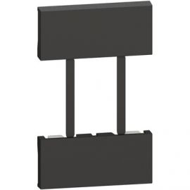 Cubretecla para tomacorriente sencilla 2 módulos Negro