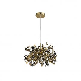 Luminaria colgante LED diseño de hojas 3 luces Oro modelo Laylah