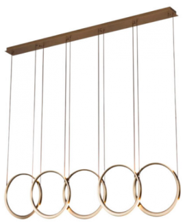 Luminaria colgante LED 5 Luces Mod. CHELSEA ORO