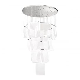 Luminaria colgante LED 20 luces Cromo modelo Wave